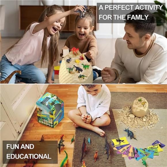 Dinosaur Egg-Jumbo Dino Egg Dig Kit - Dinosaur Toys -12 Unique Surprise Dinosaur - Picture 6 of 6